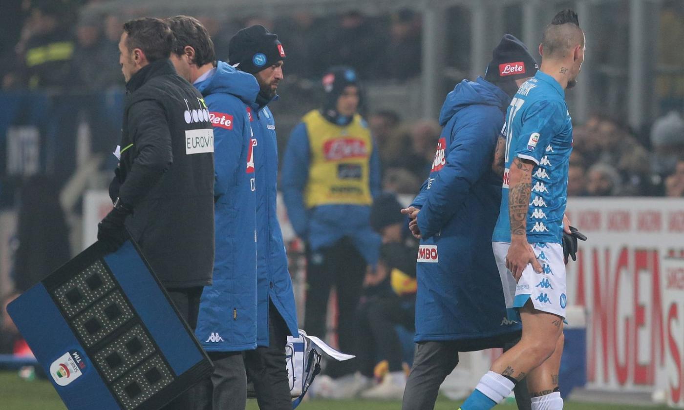 Napoli, distrazione al bicipite femorale per Hamsik: salta il Bologna