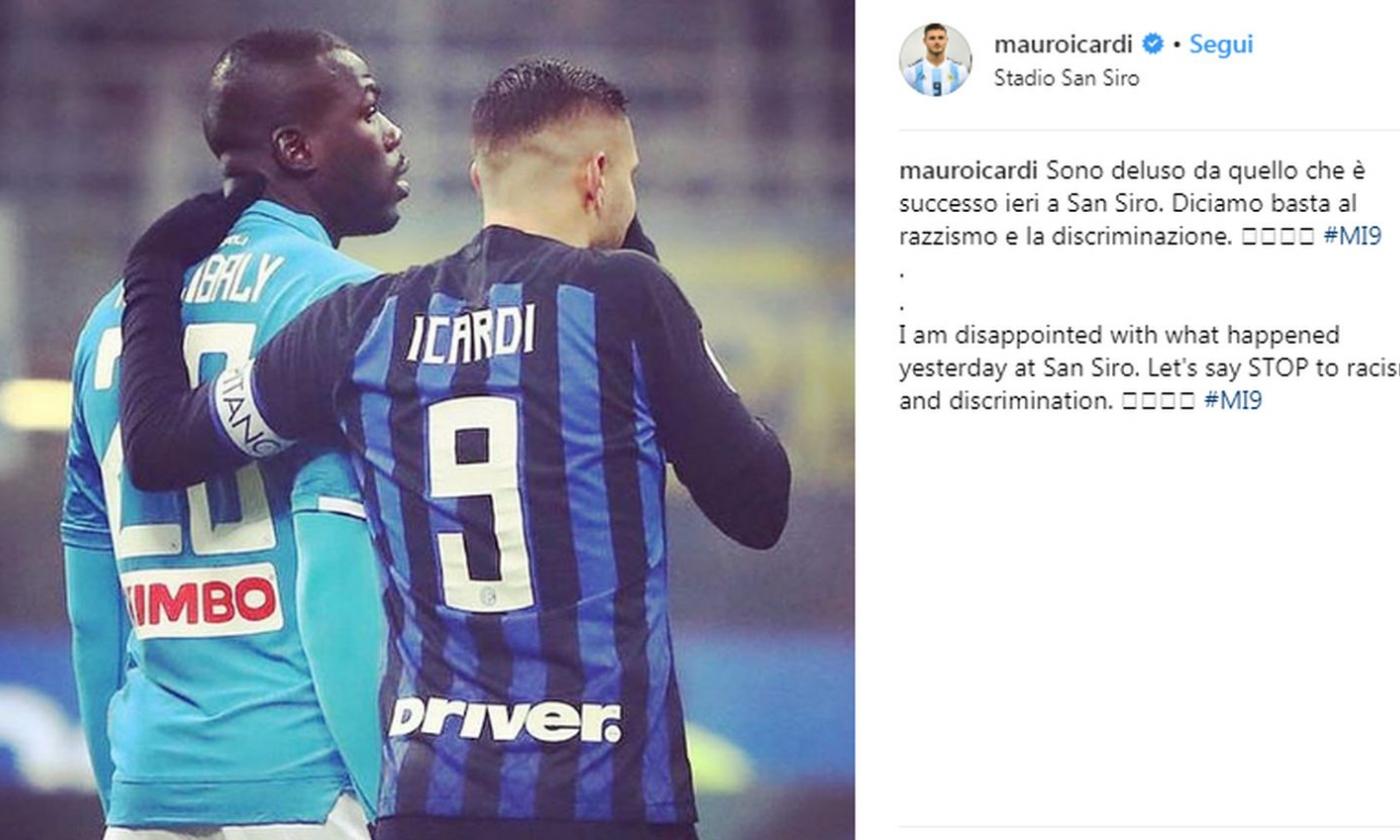 Inter, Icardi: 'I am disappointed, we must stop racism' 