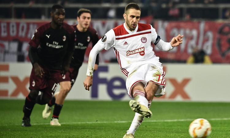 Olympiacos-Milan 3-1: rigore inventato, rossoneri fuori dall'Europa