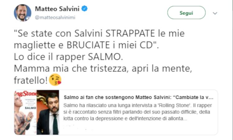 Salmo contro Salvini: 'Lui non ci sarà'. Come Gattuso, Pamela Anderson e...