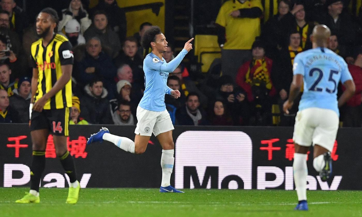 Premier League: 2-1 al Watford, il Man City vince e mette pressione al Liverpool