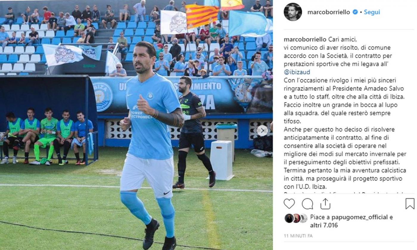 UFFICIALE, Borriello risolve il contratto con l'Ibiza