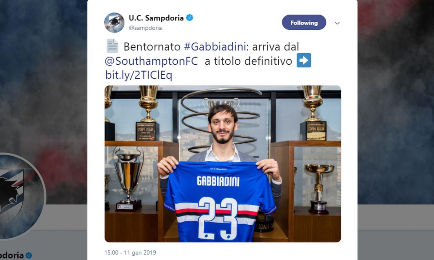 Samp, Gabbiadini: 'Non ci ho pensato un attimo a tornare'