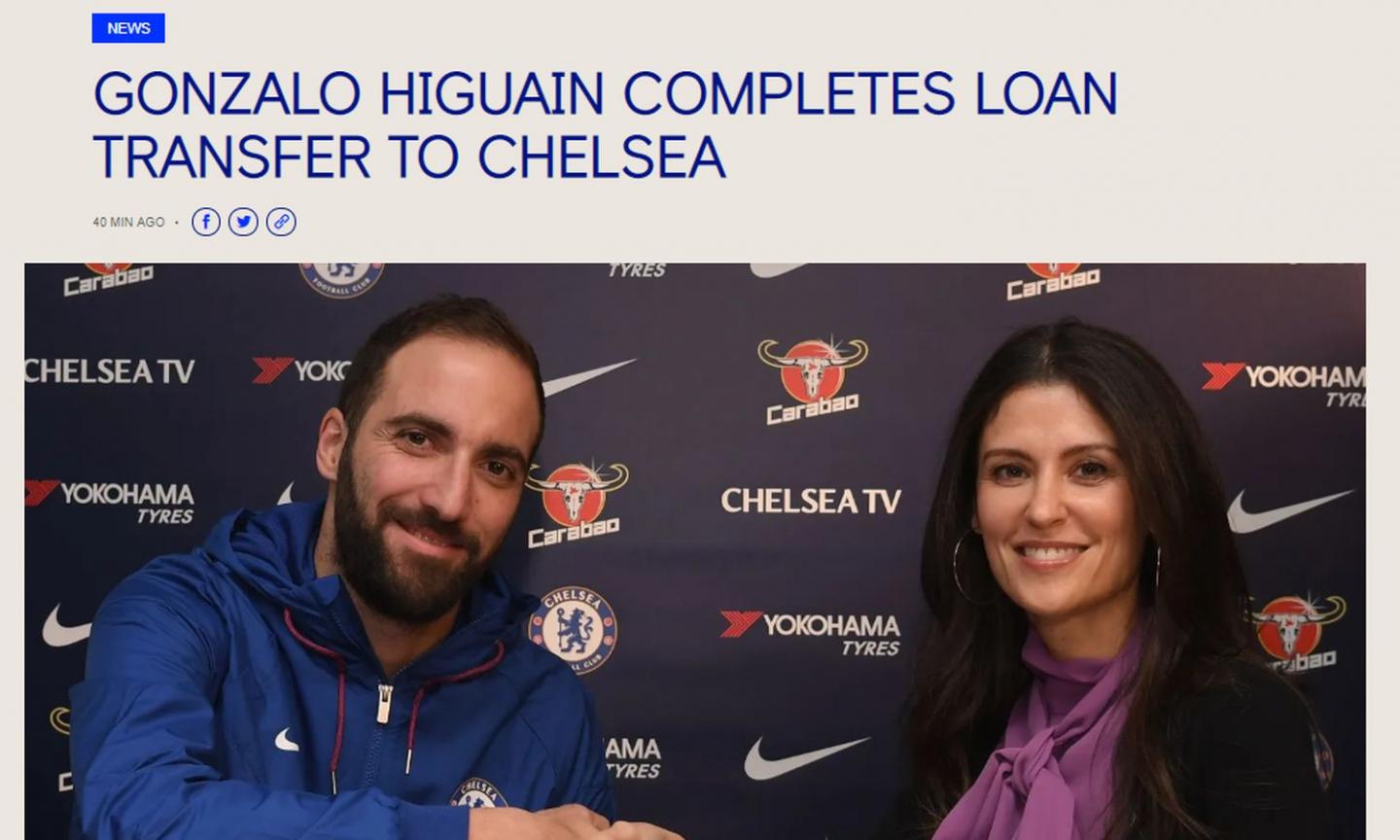 CHELSEA, E' UFFICIALE HIGUAIN!