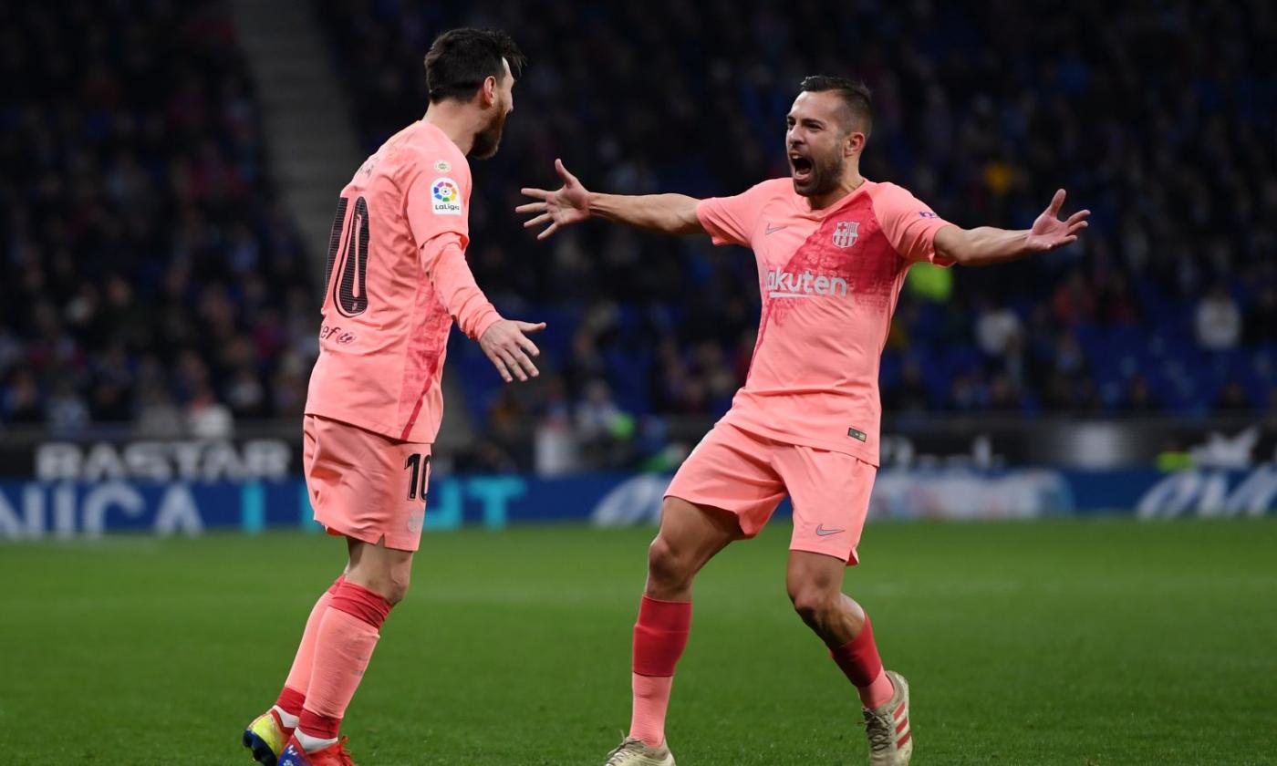 Juve, Jordi Alba si allontana: intesa per il rinnovo con il Barcellona