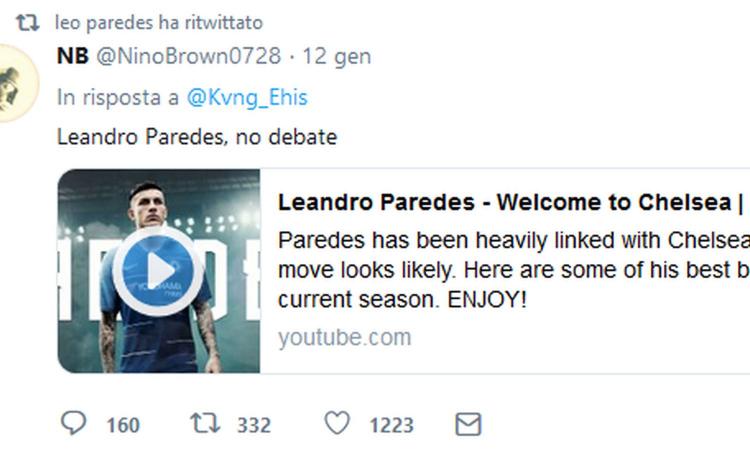Paredes più vicino al Chelsea, niente Barella e spunta un indizio su Twitter