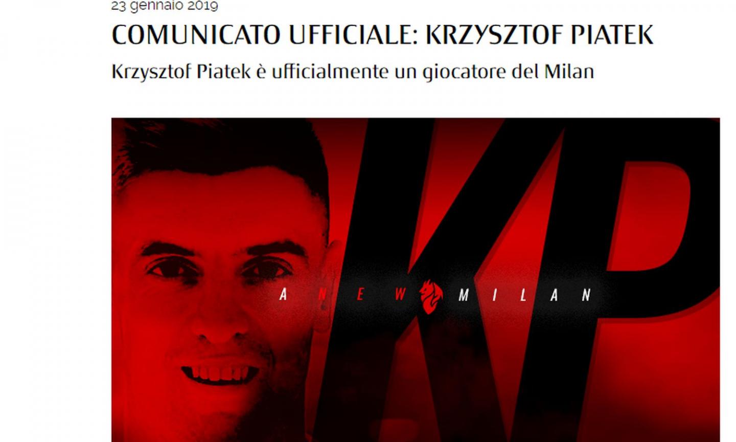 Convocati Milan: prima per Piatek, tornano Calabria, Romagnoli e Kessie