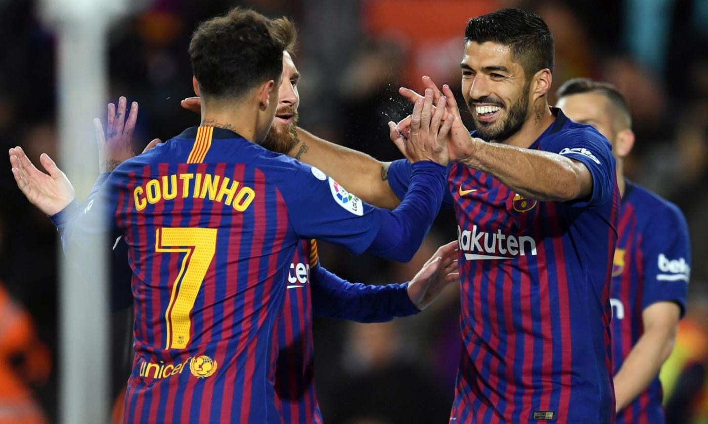 Barcellona-Lione, le formazioni ufficiali: gioca Coutinho con Messi e Suarez, torna Fekir