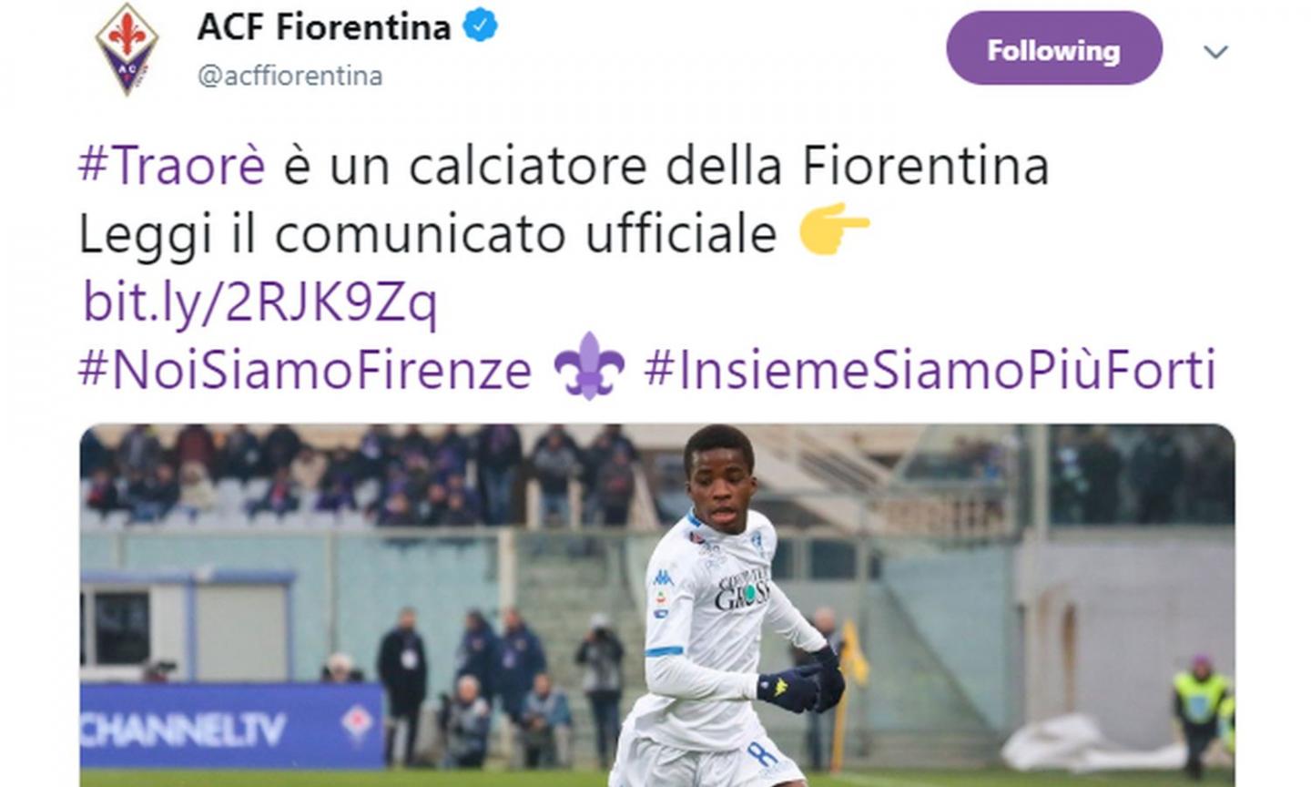 Fiorentina, UFFICIALE: preso Traoré