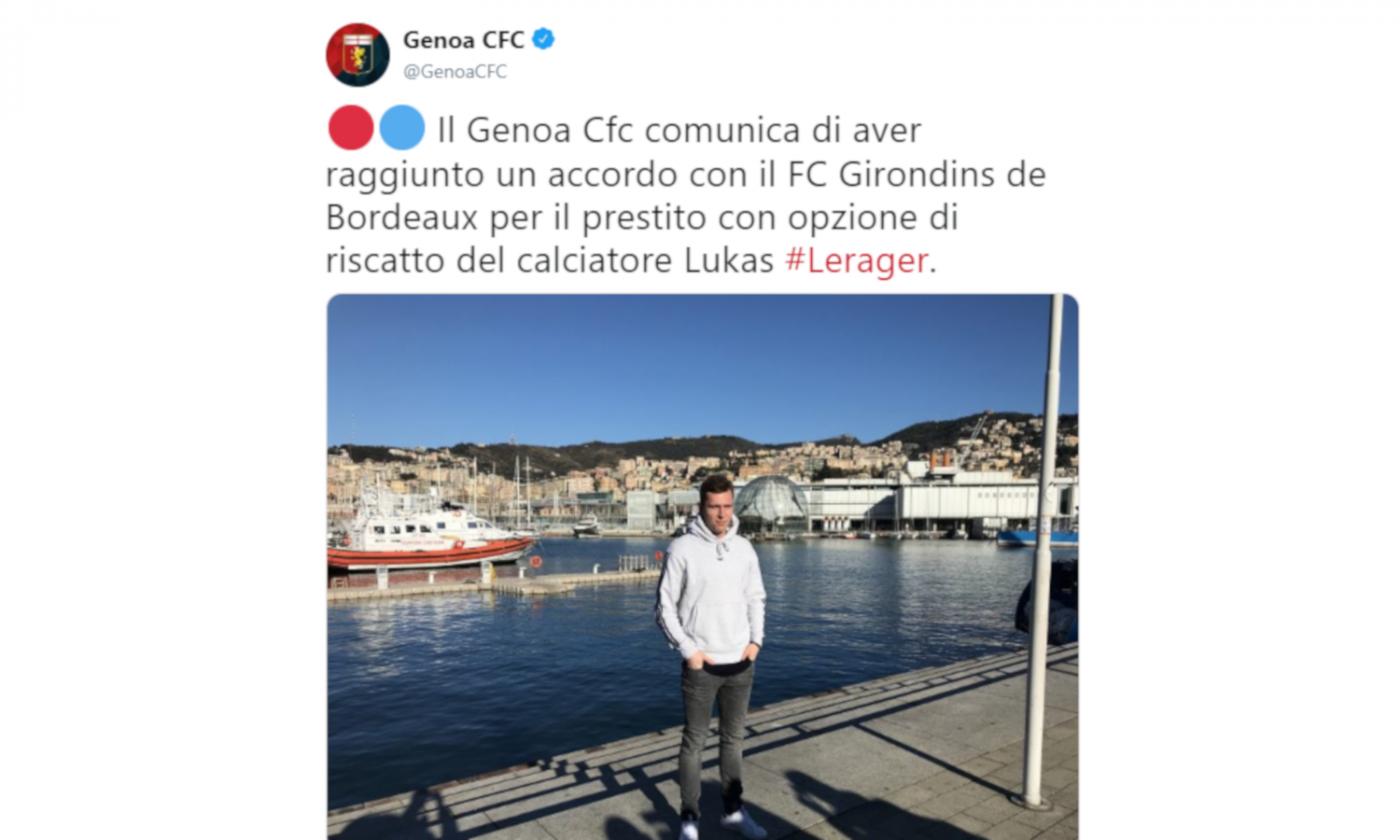 Genoa, Lerager: 'Che bella Genova. Se non fossi calciatore ci verrei da turista'