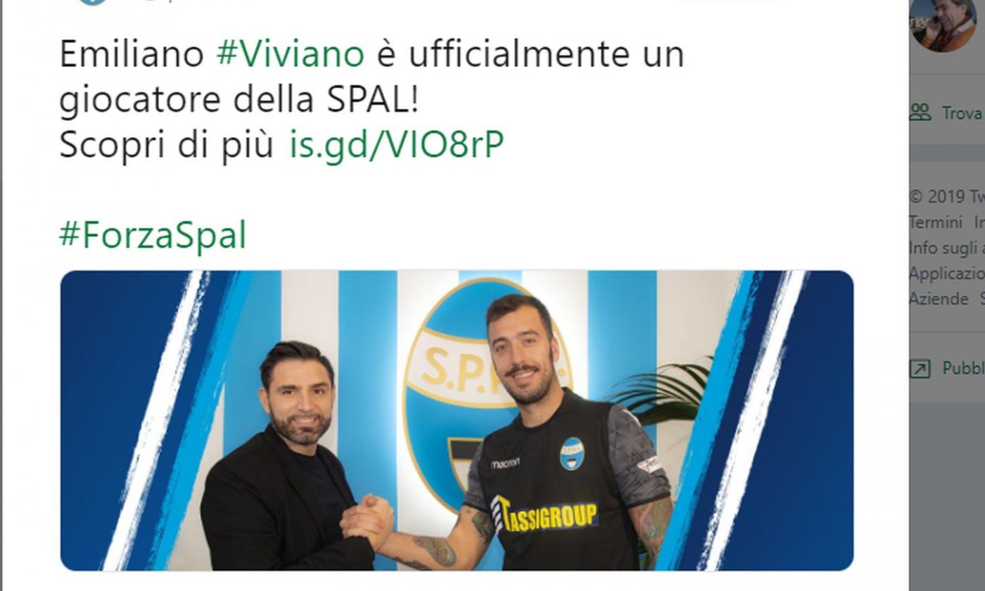 Spal, UFFICIALE: ecco Viviano, indosserà la maglia numero 2