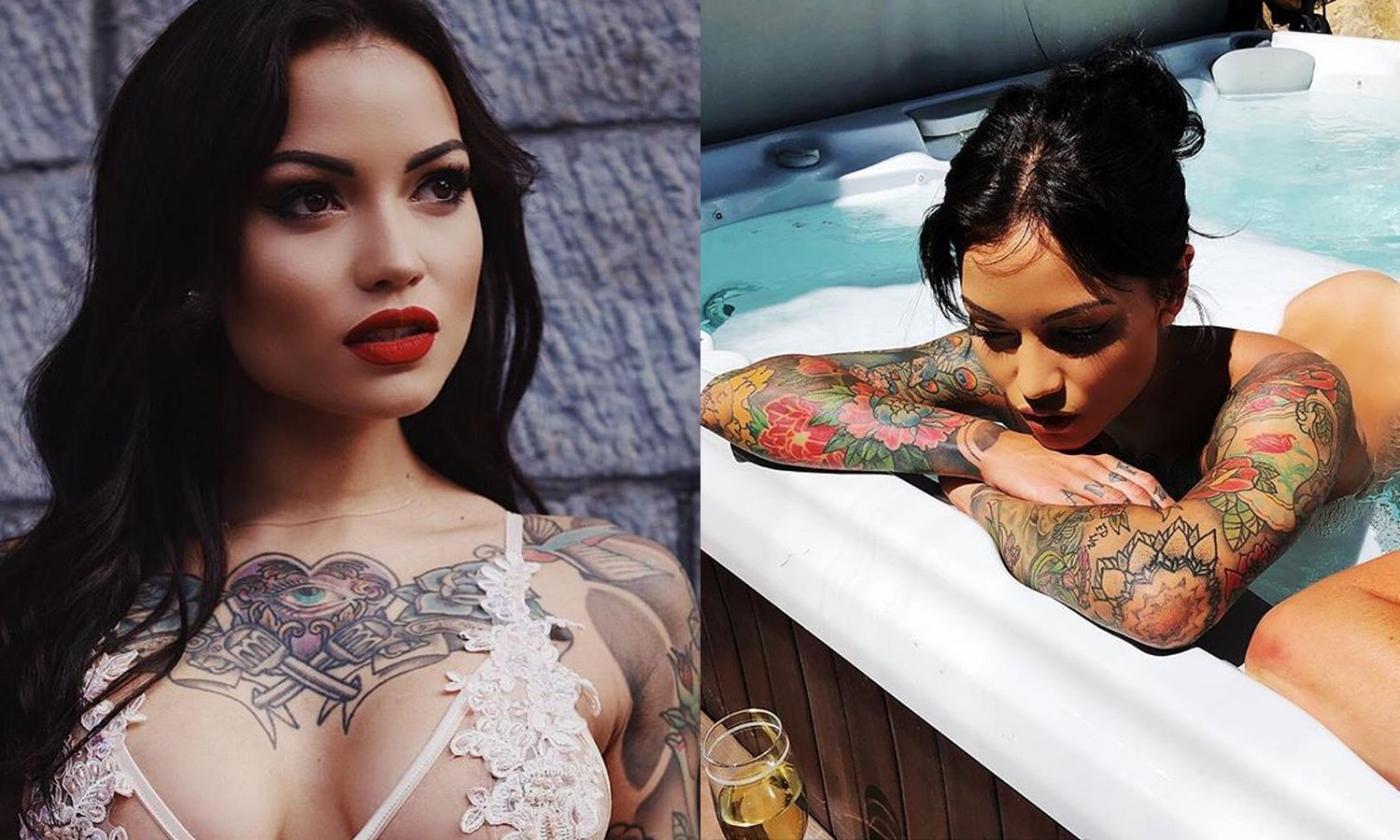 Kayla la provocatrice: armi, tatuaggi, fuoco e scatti hot in piscina! FOTO 