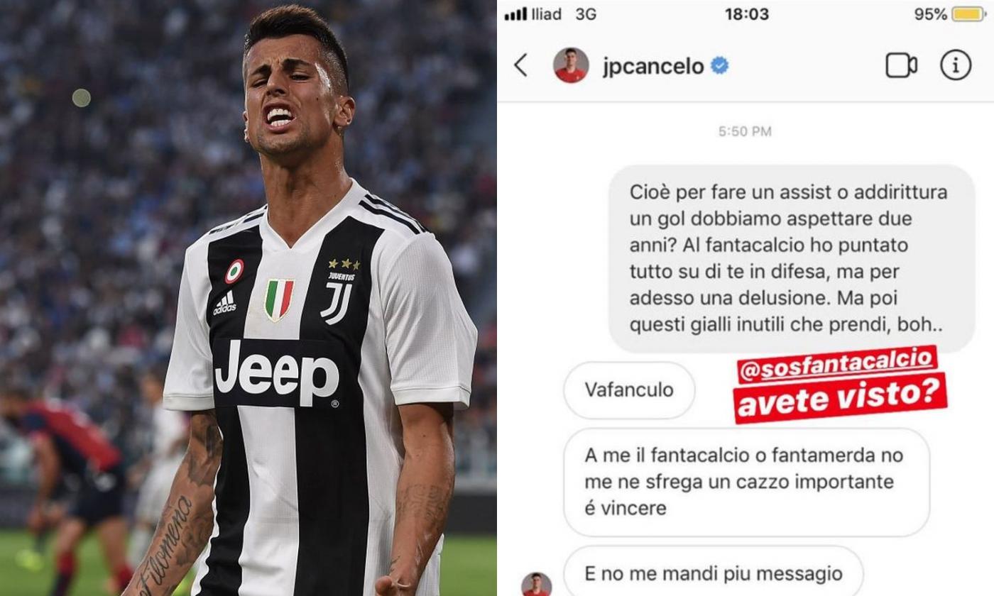 Juve, Cancelo impazzisce con il fantallenatore: 'Non mi frega del fantamerda, vaff…' FOTO