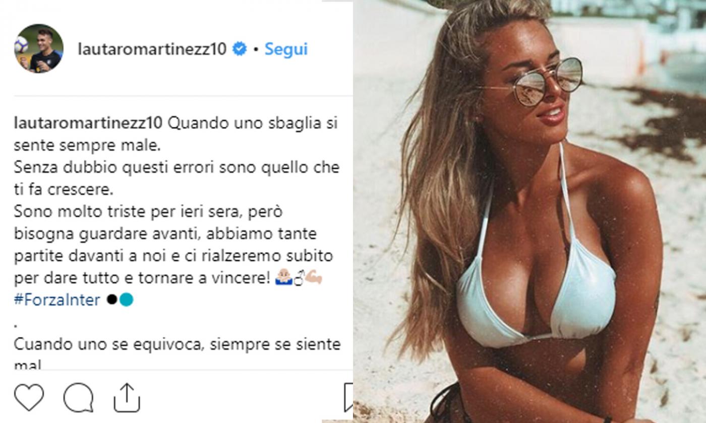 Lautaro triste per il rigore fallito. A risollevarlo ci pensa Agustina FOTO