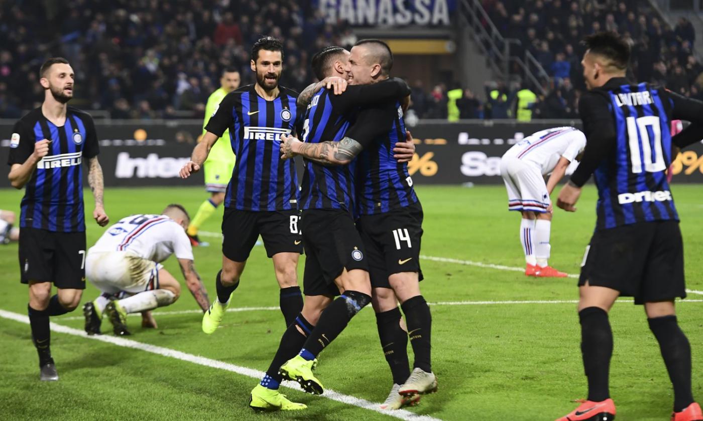 D'Ambrosio-Nainggolan, vince l'Inter: 2-1 alla Samp sotto gli occhi di Icardi