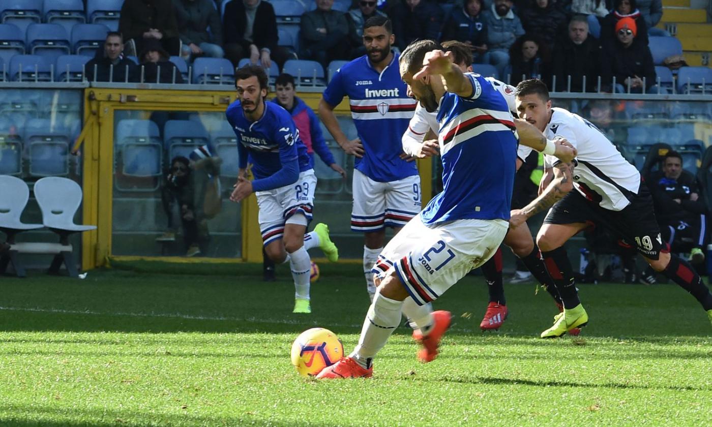 Sampdoria, le pagelle di CM: Gabbiadini cambia la squadra, Quagliarella glaciale