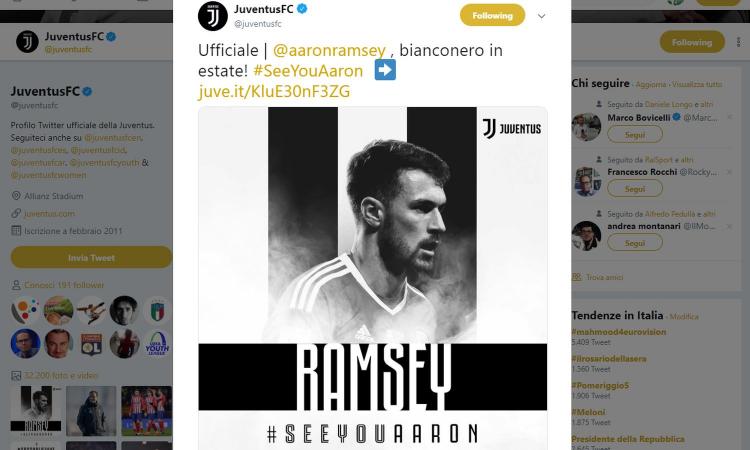 Ramsey juve ufficiale