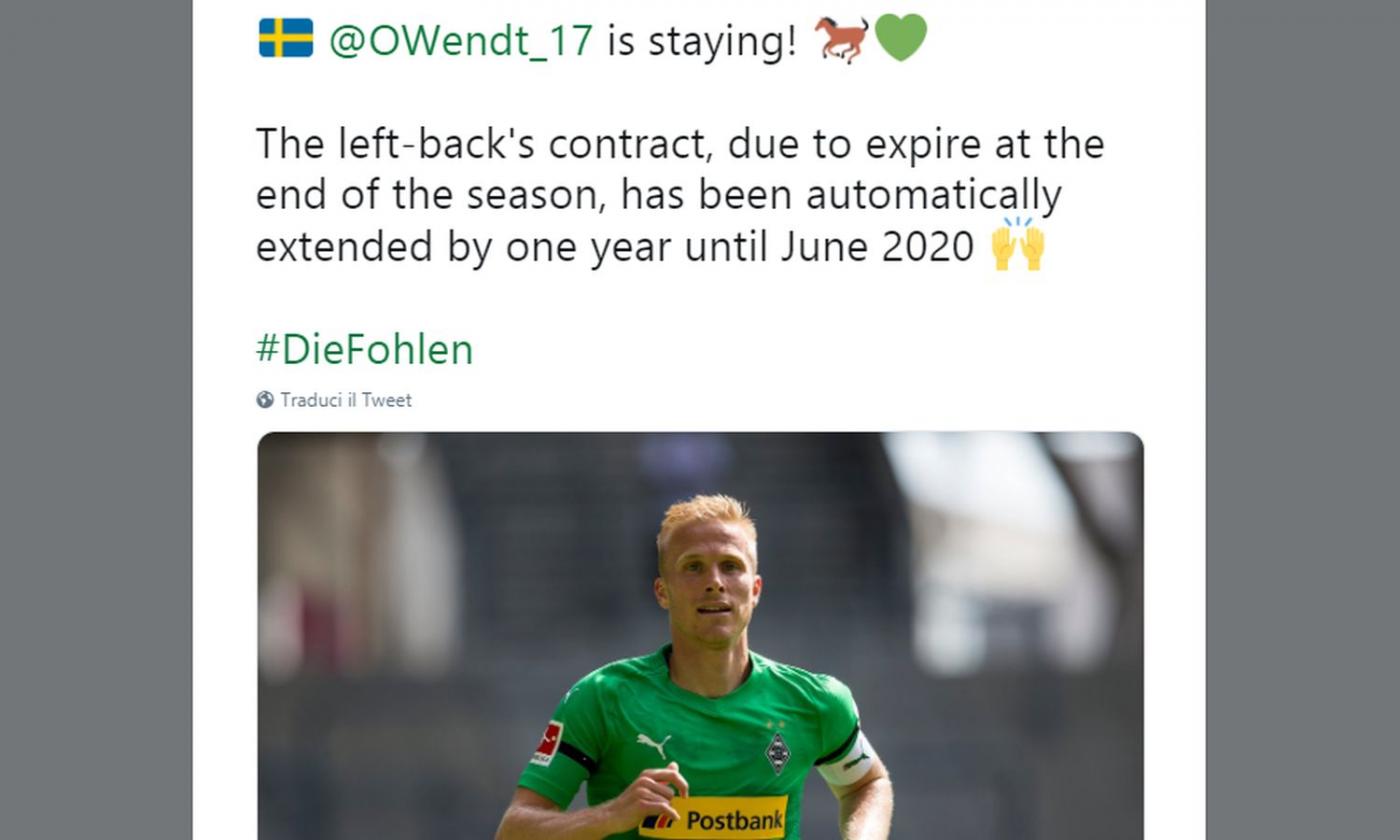 Monchengladbach, UFFICIALE: rinnova Wendt