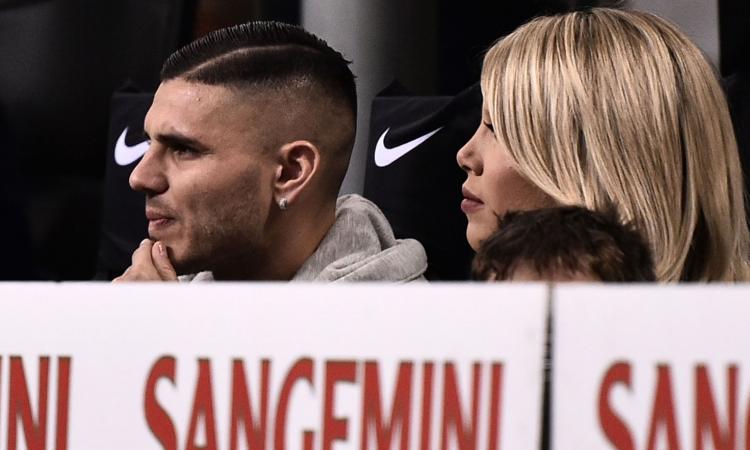 Inter, Icardi e Wanda allo stadio