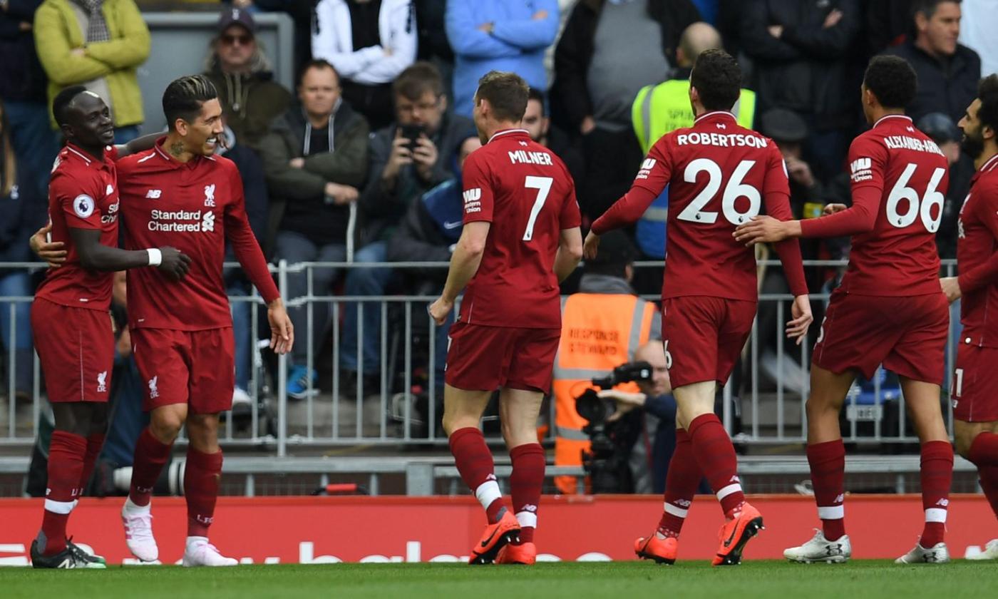 Il Liverpool batte il Tottenham al 90' e resta in vetta alla Premier davanti al City