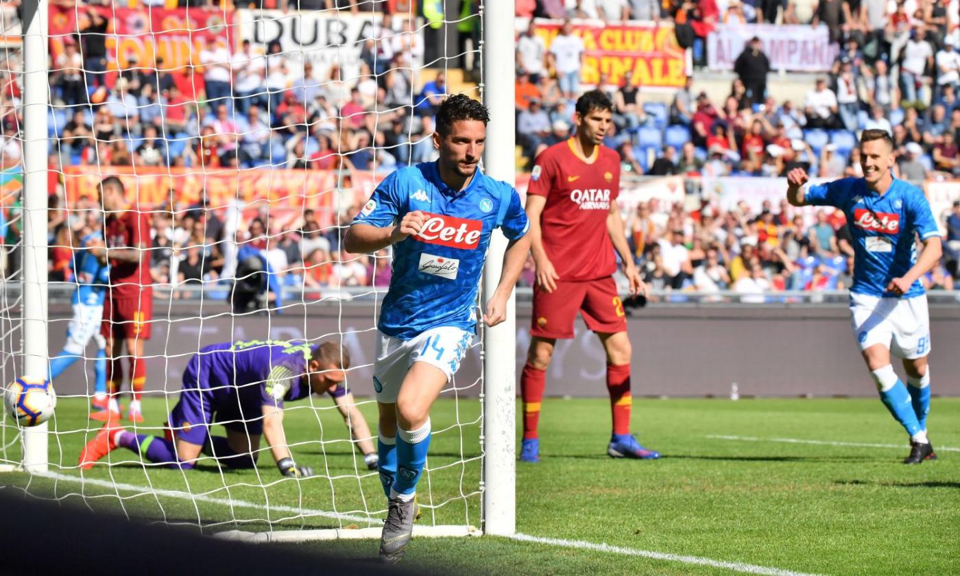 La Roma non esiste, Milik e Mertens infieriscono: è 4-1 per il Napoli