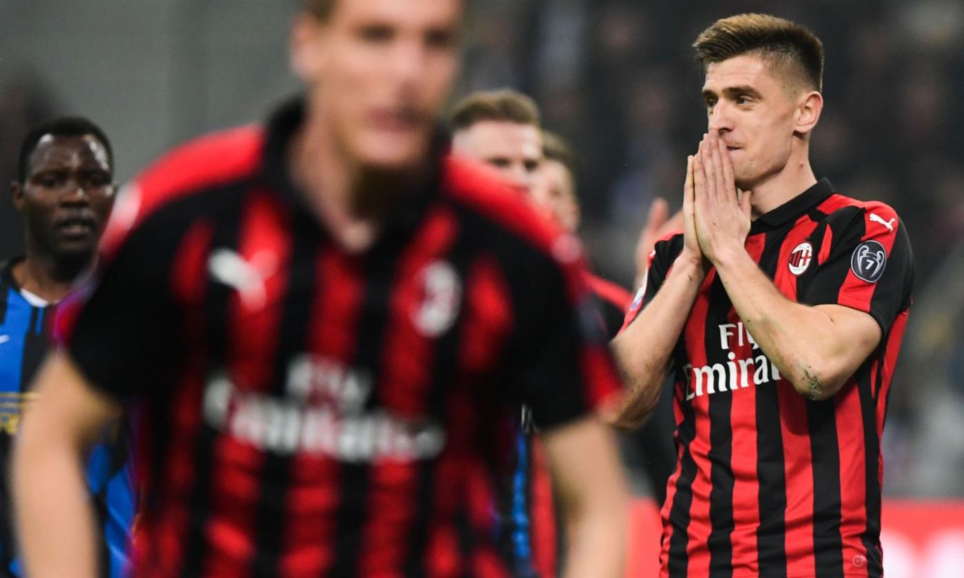 Milan, Piatek contro l'Inter ha toccato 15 palloni