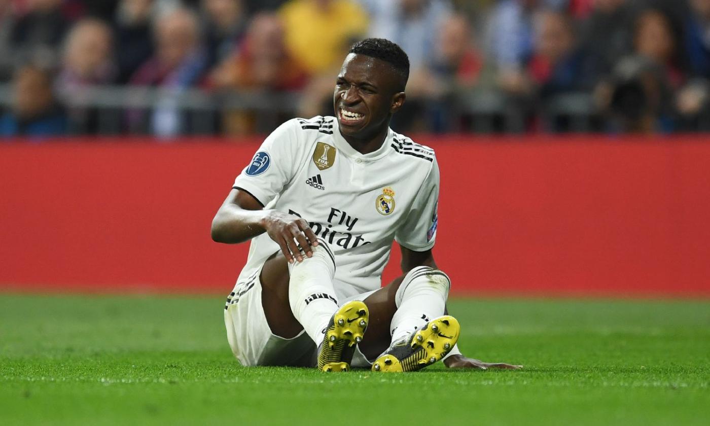 Real Madrid: Vinicius infortunato, esce in lacrime