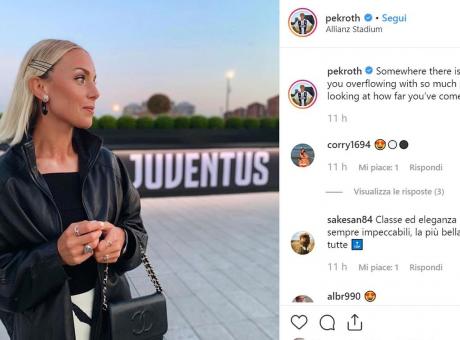 Juve, Petronella Ekroth è pazza dello Stadium FOTO