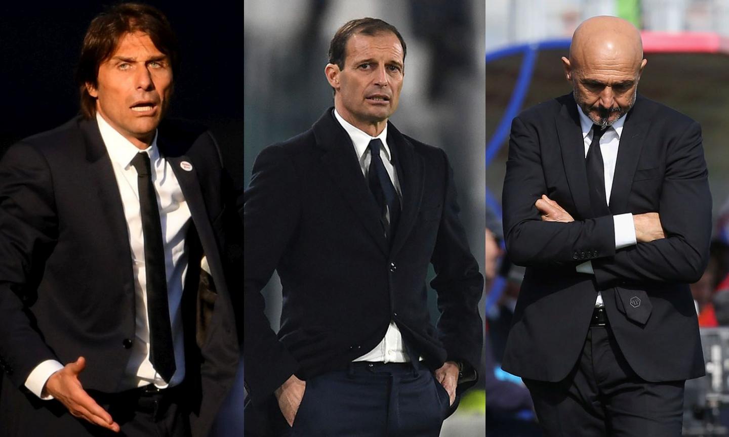 Inter, Juve e Roma: da Allegri a Conte e Spalletti, che triangolo in panchina!