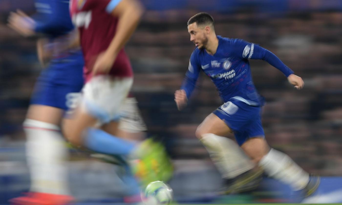 Chelsea: i tifosi del West Ham lo sfottono sul futuro, Hazard risponde