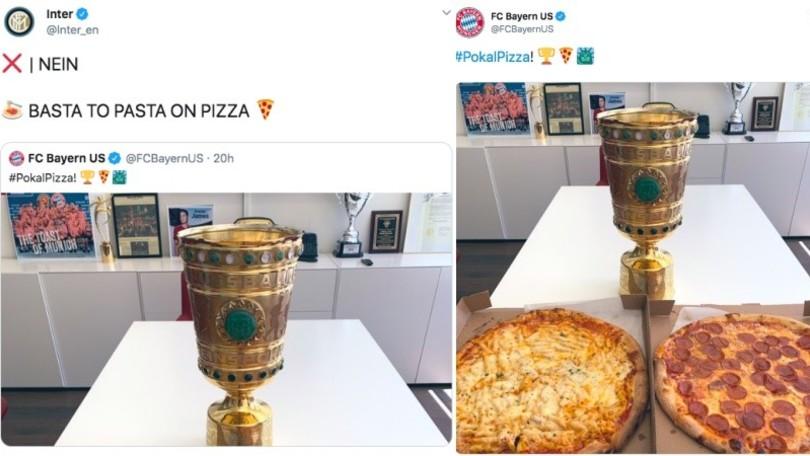 L'Inter sgrida il Bayern Monaco su Twitter: 'Basta pasta sulla pizza!'