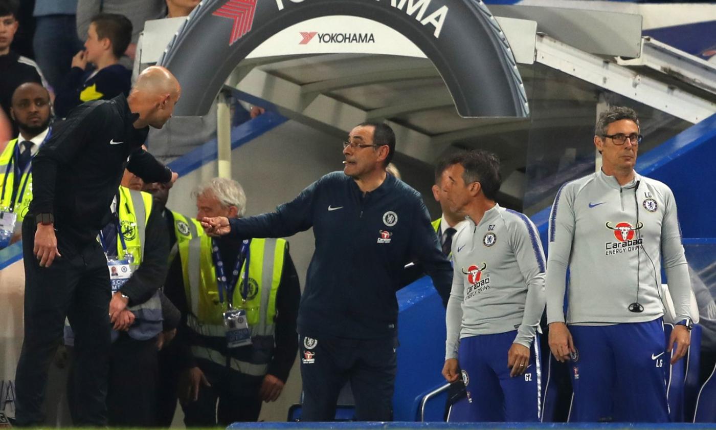 Chelsea, la panchina del Burnley insulta Sarri: 'Italiano di m...a'