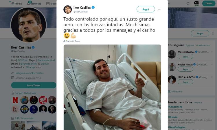 Porto, Casillas rassicura: 'Tutto sotto controllo, solo un grande spavento'