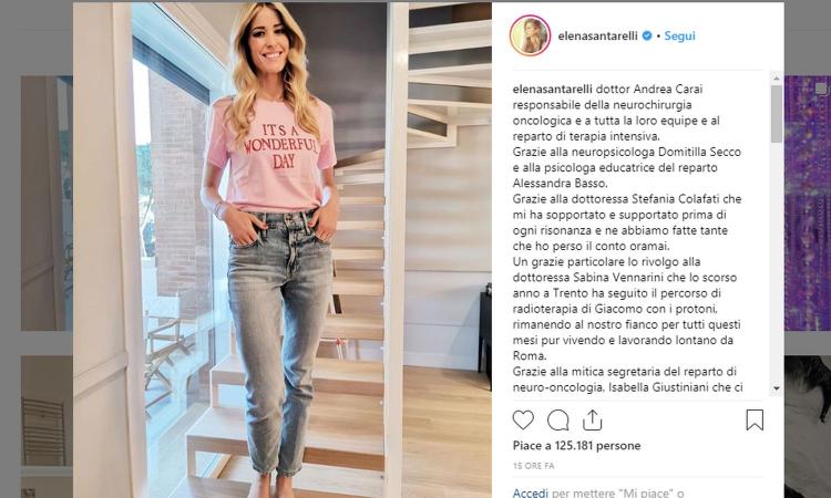 Elena Santarelli: 'Mio figlio Giacomo ha sconfitto il tumore'. La gioia della showgirl e di Bernardo Corradi