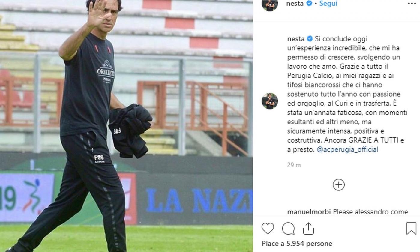 AC Milan & Lazio, Nesta sends message after parting ways with Perugia 