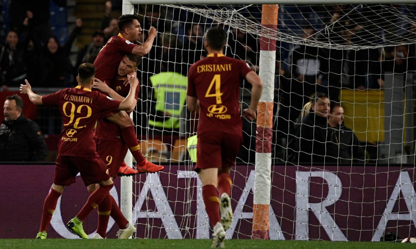 Florenzi e Dzeko fanno sperare ancora la Roma nella Champions: 2-0 alla Juve, 4° posto a un punto