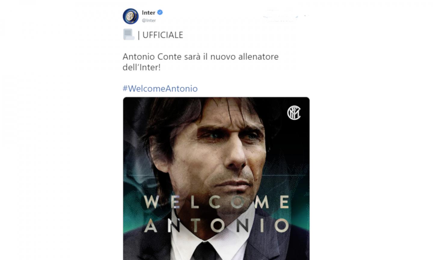 Inter Milan, OFFICIAL: Conte is the new coach