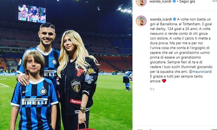 Wanda difende Icardi: 'Il rigore? Sbaglia chi ha i co...oni'. E su Instagram: 'Grande uomo, ama l'Inter'