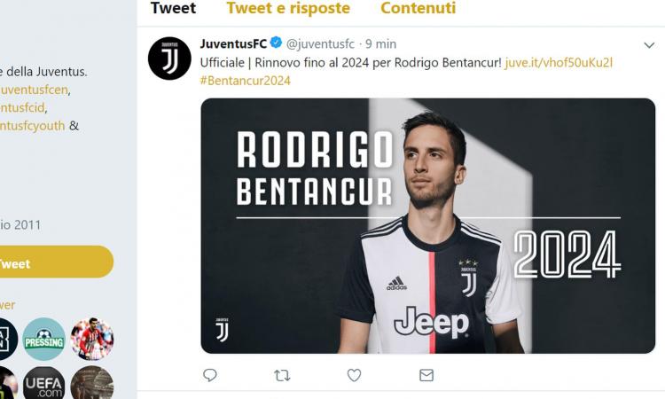 Juve, UFFICIALE: rinnova Bentancur