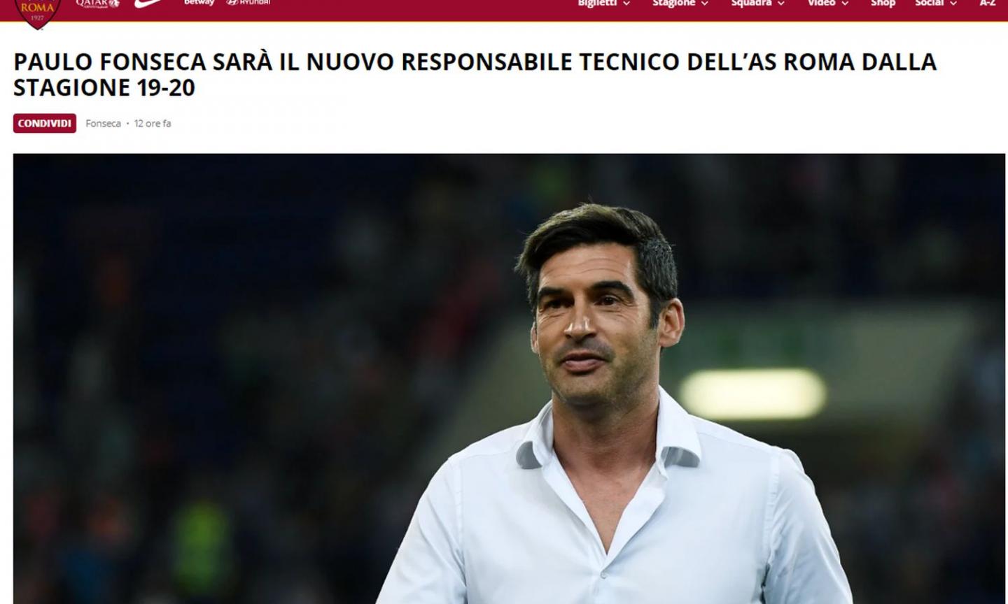 OFFICIAL: Fonseca appointed as Roma's new coach