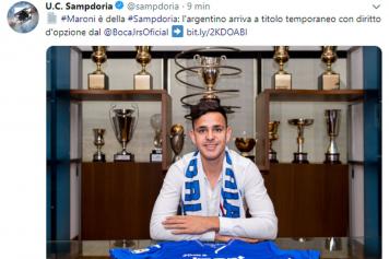 maroni, sampdoria, ufficiale, twitter, 2019
