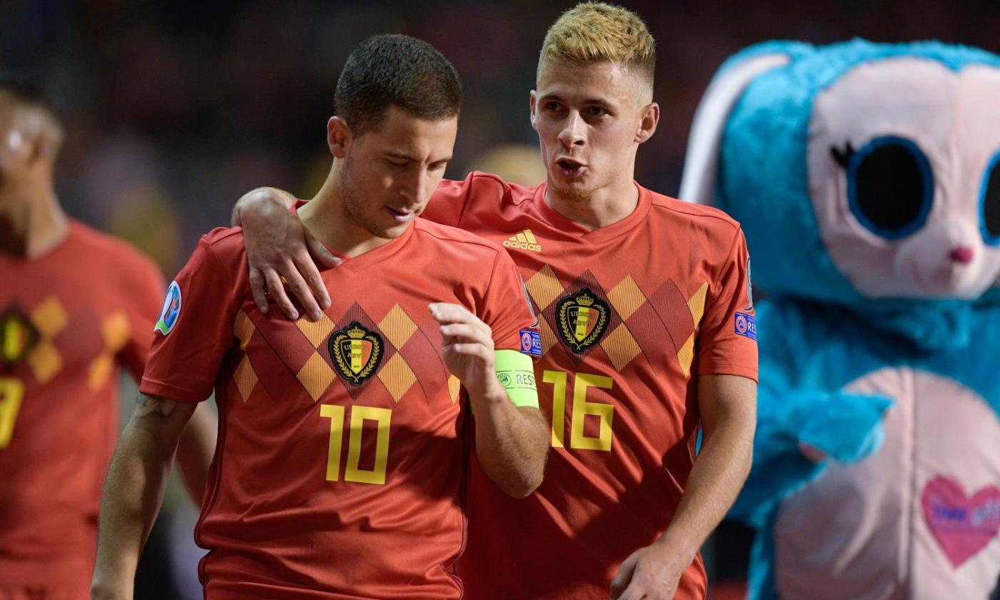 Belgio-Scozia, le formazioni ufficiali: giocano i fratelli Hazard e Burke