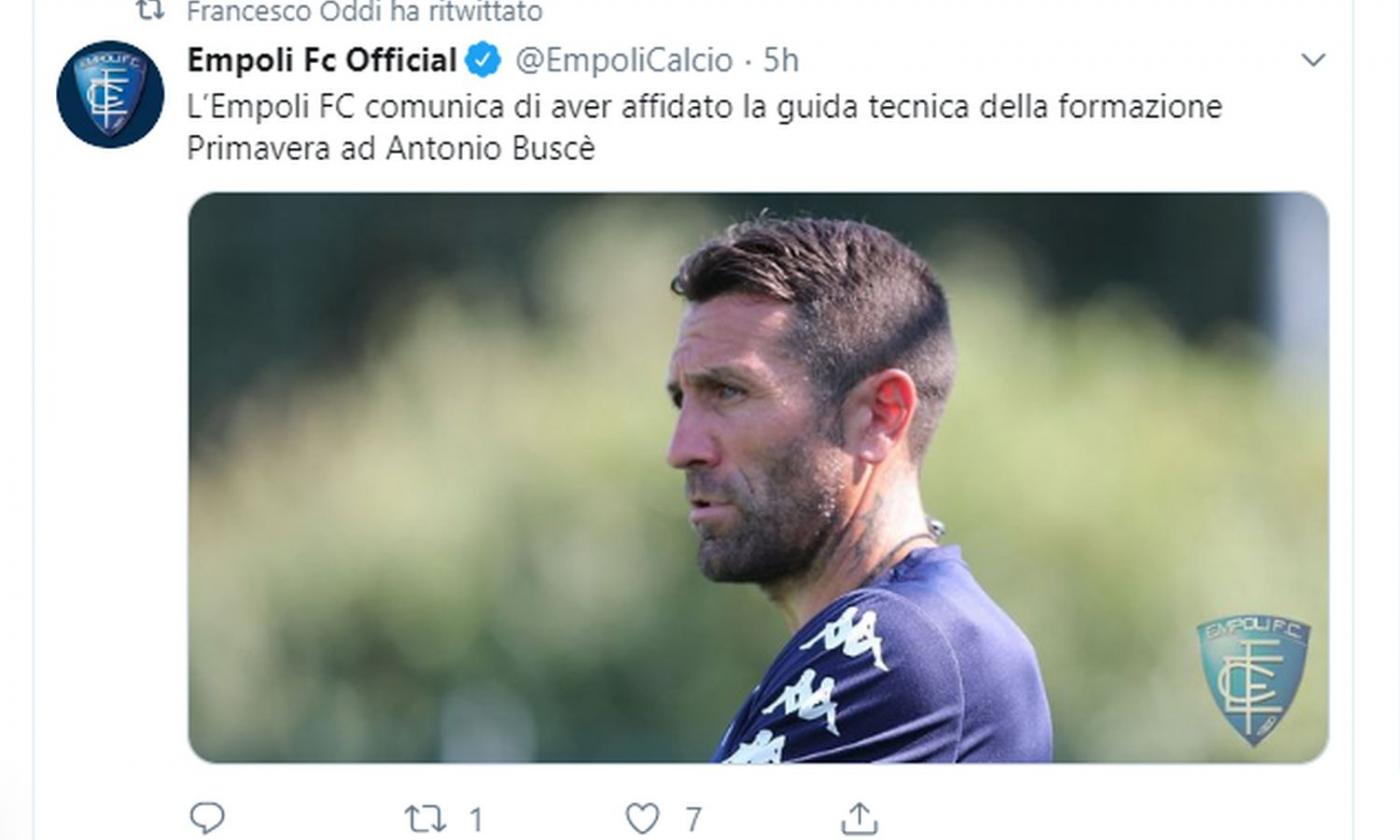 Empoli, UFFICIALE: Buscè sarà l'allenatore della Primavera