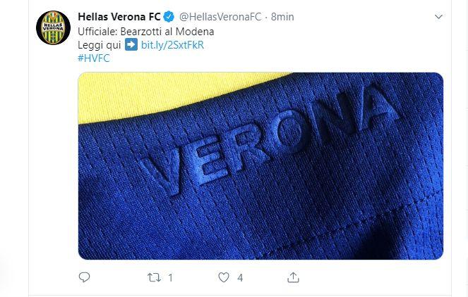 Verona, UFFICIALE: Bearzotti va al Modena