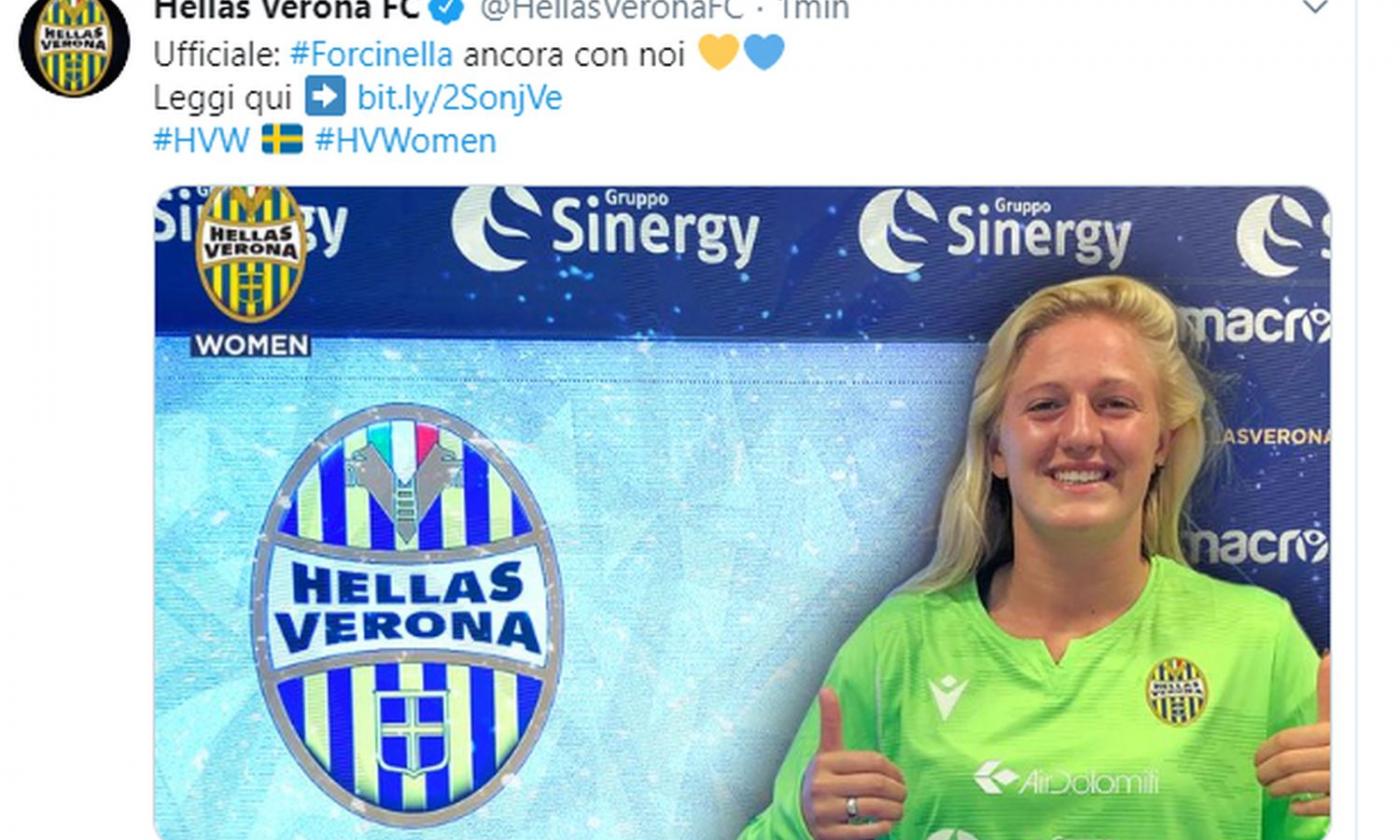 Hellas Verona Women, UFFICIALE: rinnova Forcinella