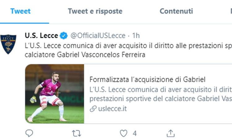 Lecce, UFFICIALE: arriva l'ex Milan Gabriel