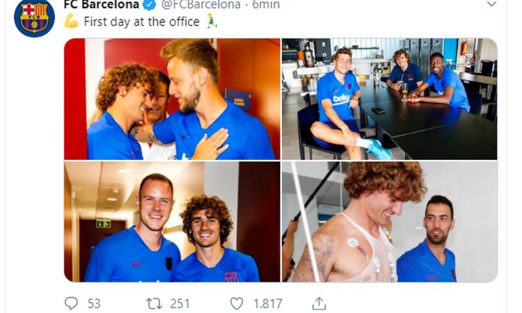 Barcellona, primo giorno di lavoro per Griezmann FOTO