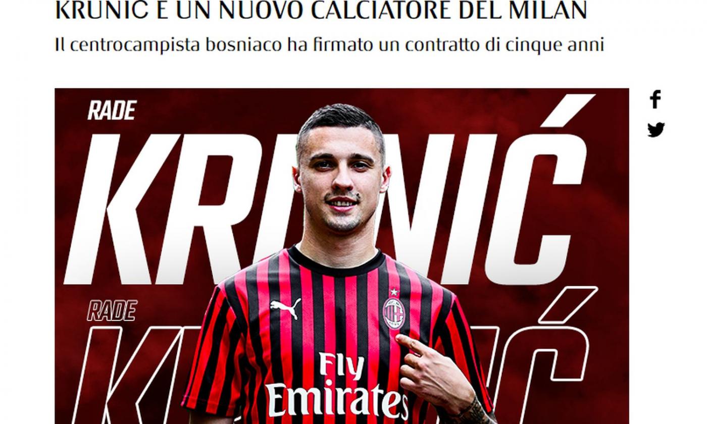 Milan, i dettagli del contratto firmato da Krunic