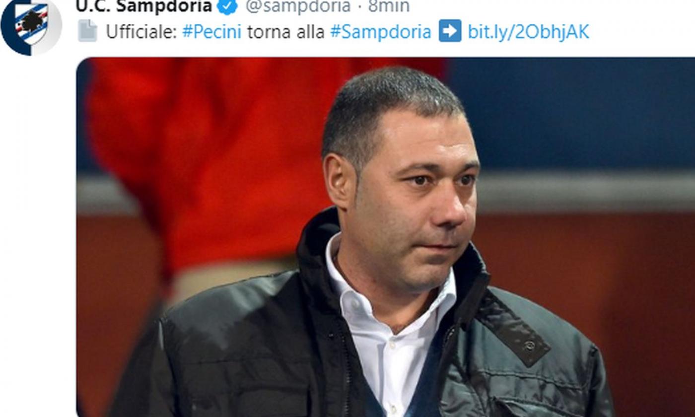 Sampdoria, UFFICIALE: torna Pecini