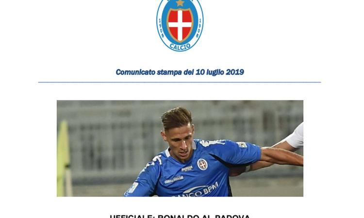 Padova, UFFICIALE: arriva Ronaldo dal Novara